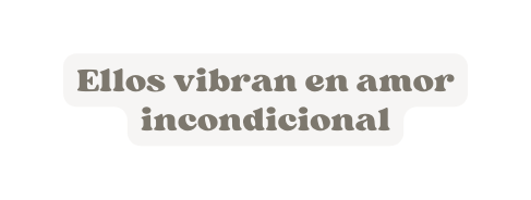 Ellos vibran en amor incondicional